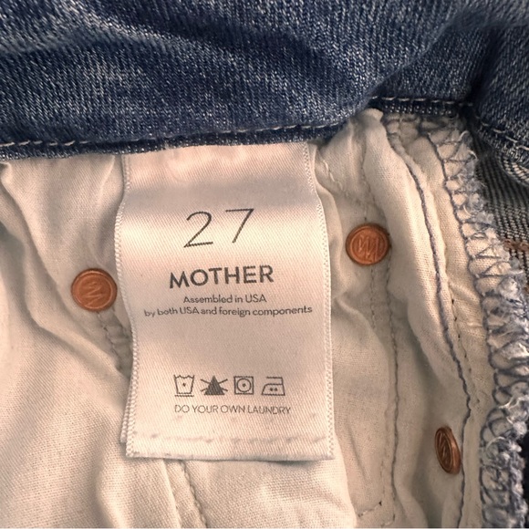 MOTHER The Looker Ankle Fray Distressed Blue Skinny Jeans Size 27 - Picture 9 of 11
